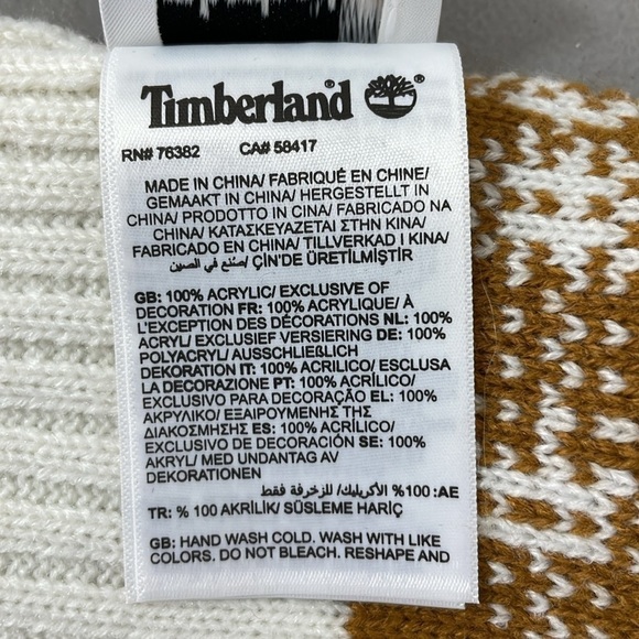 Timberland Scarf Women's One Size Cream Gold NWT Plaid - Picture 12 of 12